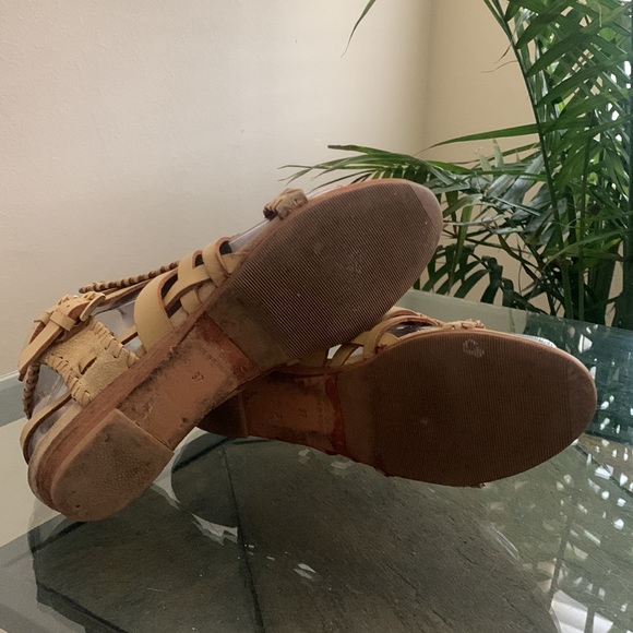 IRO Gladiator Leather Sandals with Whipstitch Detail - Picture 12 of 13